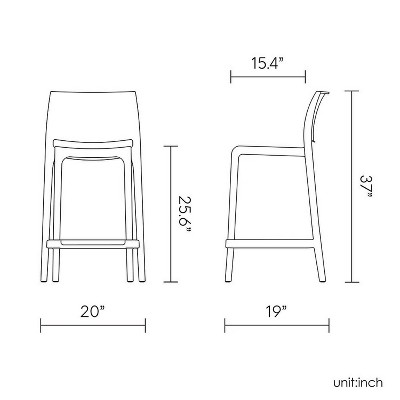 Taupe Resin Stackable Outdoor Counter Stool with Woven Design