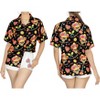 LA LEELA Women's Hawaiian Blouse Dresses Tops Vintage Shirt Button Down Summer Halloween Costumes Party Short Sleeve Shirts for Women - 3 of 4