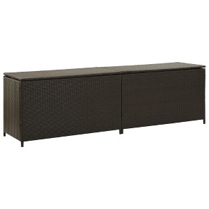 vidaXL Storage Chest Brown Poly Rattan and Powder-Coated Steel - 1 of 2