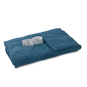 Twin Microplush Electric Warming Bed Blanket Blue - Biddeford Blankets