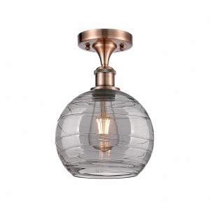 Athens Deco Swirl - 1 Light Semi-Flush Mount In Industrial Style-13 Inches Tall and 8 Inches Wide - 1 of 1