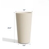 FONTOI 2PCS Round Tall Planter Pot with Drainage Holes, Indoor Outdoor Flower Planters for Garden Living Room Backyard, Beige, 13"*23.6"*13" - 3 of 4