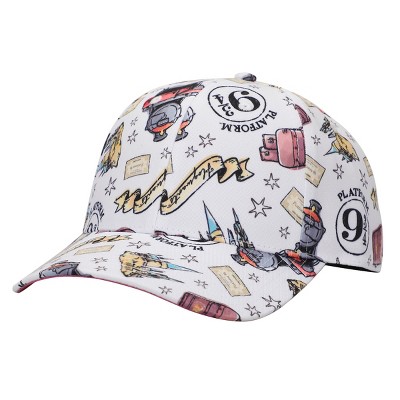 Harry Potter Brandclub Harry Potter Hogwarts Water Color Art Men s White Baseball Cap