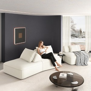 139" Modern Curved Sectional Sofas Set with Removable Backrests and Soft Pillows, Deep Seat Chenille Sofa & Sofa Bed for Living Room, Office - 1 of 4
