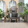 Whisen Outdoor Swivel Chair with Cushions, Patio Rattan Egg Chair with Rocking Function - 2 of 4