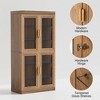 PexFix 31"x31"x16" Wood Accent Cabinet with Adjustable Shelf Storage Cabinet Natural-Glass Door - 4 of 4