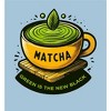 Matcha Teacup Green Is The New Women's Black Night Shirt - 2 of 2