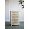 ORRD Bohemian Tall Chest with Cane Drawers, 46" Coastal Style Cabinet with Pine Wood Veneer for Living Room & Bedroom - 3 of 4