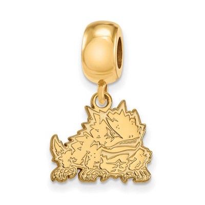 Black Bow Jewelry 14k Yellow Gold Plated Sterling Silver Texas Christian Horned Frogs NCAA Bead Charm