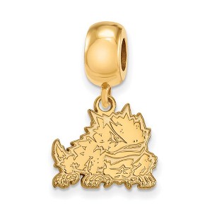 Black Bow Jewelry 14k Yellow Gold Plated Sterling Silver Texas Christian Horned Frogs NCAA Bead Charm - 1 of 3