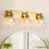 Rennnsan Frondra 27" W Hardwired 3 - Light Dome Glass Modern Dimmable Wall Sconce in Gold - 2 of 4
