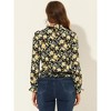 INSPIRE CHIC Women's Smocked Waist Ruffled Hem Stand Collar Floral Dots Blouse - 3 of 4
