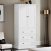 69.2" Tall Freestanding Bathroom Storage Cabinet with Doors & 3 Large Drawers, Adjustable Shelves,for Bathroom - Leovsnove - 2 of 4