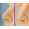 Jewelry Avalanche 14K Gold 4-stone Moissanite Nose Hoop, Bezel Set, 8mm, 20G Nose Ring - 3 of 4
