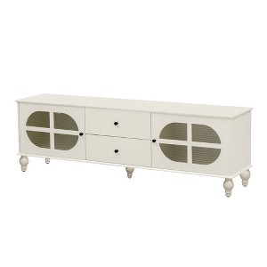 MYINDA 68.9'' Modern TV Stand for TVs up to 75 Inches, Entertainment Center Media Console with Fluted Glass Doors for Living room - 1 of 4