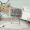 NicBex Accent Chair Faux Fur Modern Lounge Chair Reading Chair Make Up Chair Side Chair Comfy Chair for Living Room, Gray - 2 of 4