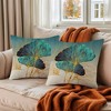 REGALWOVEN Ginkgo Leaf Pattern Boho Throw Pillow Covers for Couch Bed Living Room Home Decor 18 x 18 Inch 2 Pcs - 2 of 4