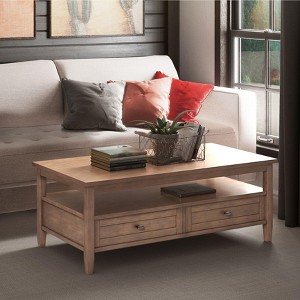 NicBex Coffee Table with Storage, 2-Tier Wooden Table with Shelf & Drawers, Mid-Century Modern Center Table for Living Room - 1 of 4