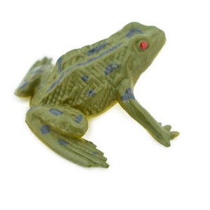 Frog, Green Bull Frog, Very Nice Plastic Design, Educational, Diorama, Realistic Figure, Lifelike, Replica, Toy,   1 1/2 Inches.    CWG18 B47 - 1 of 4