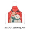 Unique Bargains Christmas Aprons SnowmanElk Linen Red Black Green Brown 21.65"x26.77" 1 Pcs - 3 of 4