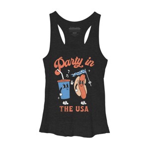 Women's Design By Humans Party In The USA, 4th of July By Racerback Tank Top - 1 of 2