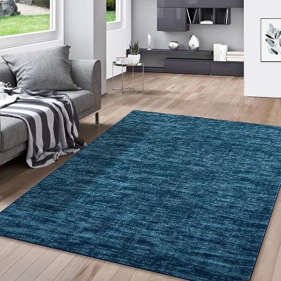 Modern Solid Area Rug, Washable Stain-Resistant Low Pile Non-Slip Soft Floor Carpet for Living Room Playroom Bedroom