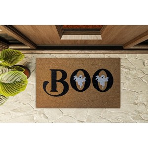 Kate Aurora Halloween Boo Bristled Coir Outdoor Welcome Mat - 18"x30" - 1 of 3