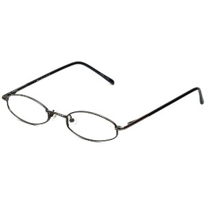 Flex Plus Style#102 by Vivid Unisex KIDS Metal Oval 46mm Designer Eyeglasses OR Blue Light Filter OR Reading Glasses in Gun Metal Grey - 1 of 4
