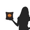 C&F Home 10" x 10" Jack-O-Lantern Orange & Black Reversible Halloween Small/Petite Knit Accent Pillow - 3 of 4