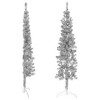 vidaXL Christmas Tree Decoration Slim Artificial Half Xmas Tree with Stand - Silver 59.1" - 3 of 4