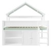 Whisen Full Size Loft Bed, House-Inspired Design with Canopy Roof and Storage Cabinet - 4 of 4