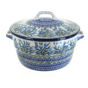 Blue Rose Polish Pottery 278 Ceramika Artystyczna Covered Round Baker - 1 of 1