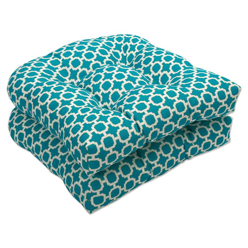 19"x19" Hockley Geo 2pc Outdoor Chair Cushion Set - Pillow Perfect, 1 of 6