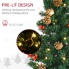 DOMETOUR Holiday Christmas 4-Piece Set, Garland Wreath and Set of 2 Entrance Trees with Warm White LED Lights, Red Berries, Pine Cones, Green - 3 of 4