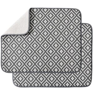 LunaLulinlk Dish Drying Mat for Kitchen 2 Pack, Ultra Absorbent Microfiber Dishes Drainer Mats 19.2 by 15.8 Inch(Rhombus) - 1 of 4