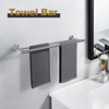 WOWOW 36 in. Wall Mounted Towel Bar in Matte Black, Stainless Steel Double Towel Holder - 2 of 4