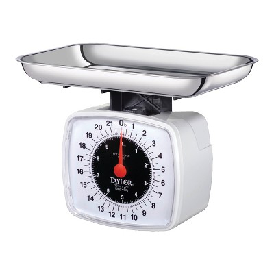 Taylor White Analog 22 lb Stainless Steel Kitchen Scale