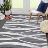 Washable Runner & Area Rug, Modern Wave Distressed Pattern, Non-Slip, Low Pile Carpet for Hallway, Kitchen, Laundry Room - 3 of 4