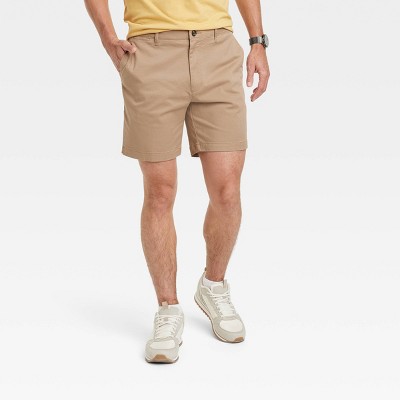 Men's Every Wear 7 Slim Fit Flat Front Chino Shorts - Goodfellow & Co™  Khaki 30 : Target