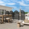 Wooakway 72"H 47"W Outdoor Arch Metal Garden Trellis Outdoor Privacy Screen Lattice Panel Indoor Room Divider - 3 of 4
