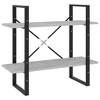 vidaXL 2-Tier Book Cabinet Concrete Gray 31.5"x11.8"x27.6" Engineered Wood - 2 of 4