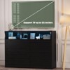 Wooden Dressers for Bedroom with 8 Drawers, Solid Wood Dresser with LED Lights and Outlet, Deep Drawer Dresser TV Stand for 55 Inch, Wide Dressers - 2 of 4