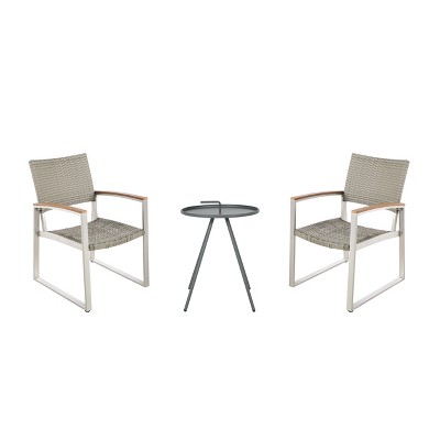 Christopher Knight Home Outdoor Wicker and Aluminum 3 Piece Chat Set