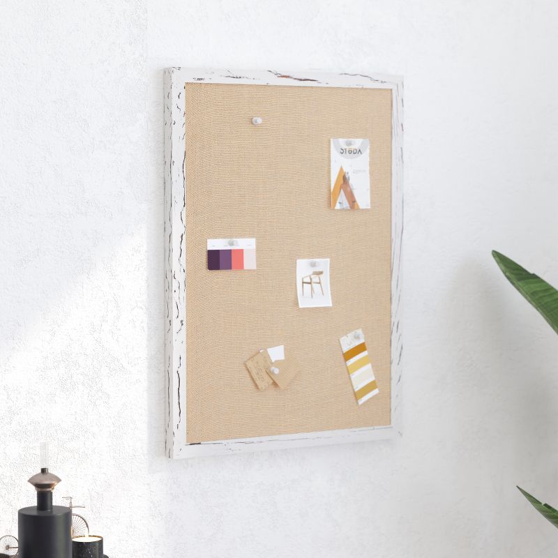 Merrick Lane Linen Display Board with Wooden Frame and Push Pins, 4 of 12