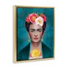 Stupell Industries Frida Kahlo Floral Portrait Black Framed Floater Canvas Wall Art - 3 of 4