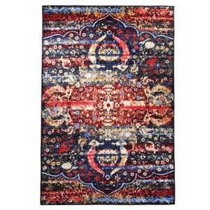 Bohemian Rustic Medallion Indoor Non-Slip Washable Runner or Area Rug by Blue Nile Mills - 1 of 4