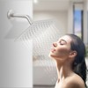 Shower Faucet With Storage Rack 8-inch Rain Shower Head Shower decoration kit with single spray shower head Shower Faucet Set Complete Brushed Nickel - 3 of 4
