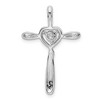 Black Bow Jewelry 14k White Gold 0.05 Ct Diamond Heart Cross Slide Pendant, 19 x 29mm - 3 of 4