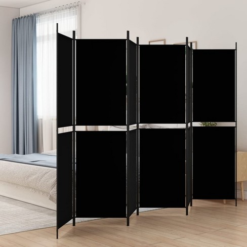 vidaXL Black 6-Panel Room Divider, Durable Fabric, Versatile Partition Screen for Bedroom, Office and Studio, Foldable and Easy to Store, 118.1"x78.7" - image 1 of 4