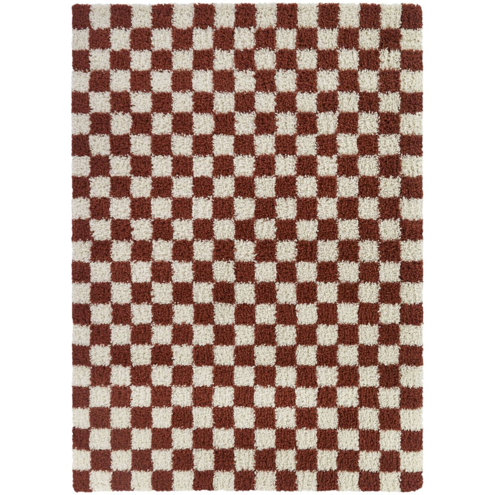 Photos - Area Rug Balta Rugs 7'10"x10' Mackie Checkered Teen Shag Rug Orange